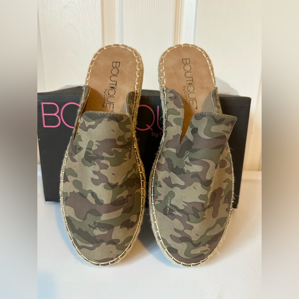 Boutique by Corkys Taffy Camo Espadrille Mules Women’s Size 10 NWT Women's Shoes - Picture 4 of 15